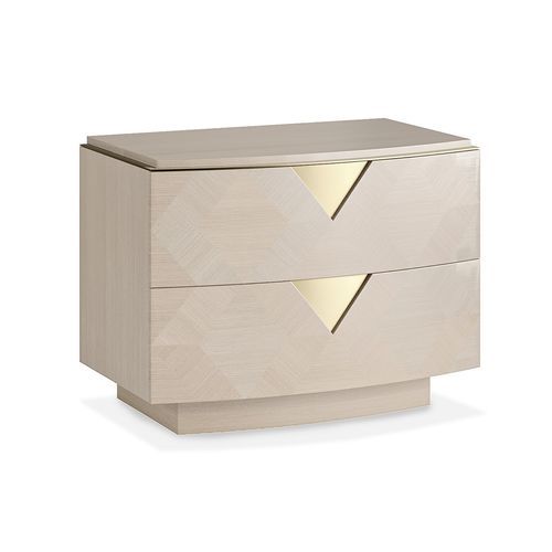 Comodino contemporaneo - AVALON - AM LIVING - impiallacciato in legno / con supporto in legno / rettangolare