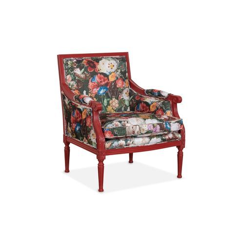 Poltrona in stile - ZORA - AM LIVING - in tessuto / in legno laccato / con cuscino rimovibile