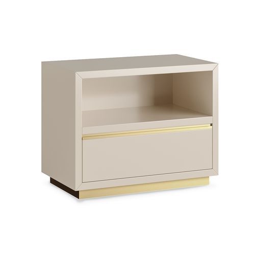 Comodino contemporaneo - AURIC - AM LIVING - in legno laccato / con supporto in ottone / rettangolare