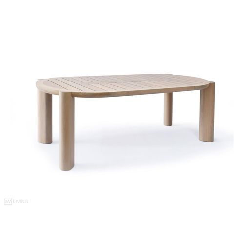 Tavolo da pranzo contemporaneo - AURORA - AM LIVING - in iroko / con supporto in legno massiccio / ovale