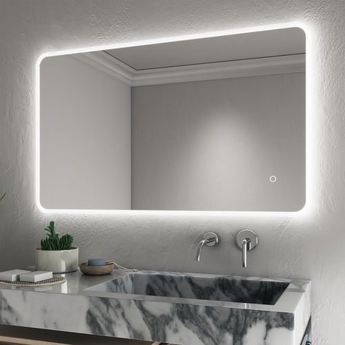 Specchio da bagno a muro - ETNA - BISELARTE - contemporaneo / rettangolare / bianco