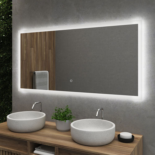 Specchio da bagno a muro - KAJU - BISELARTE - contemporaneo / rettangolare / bianco