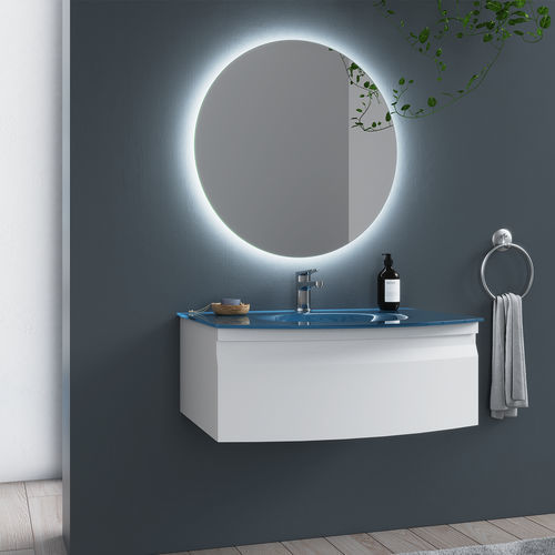 Specchio da bagno a muro - ONIX - BISELARTE - contemporaneo / rotondo / grigio