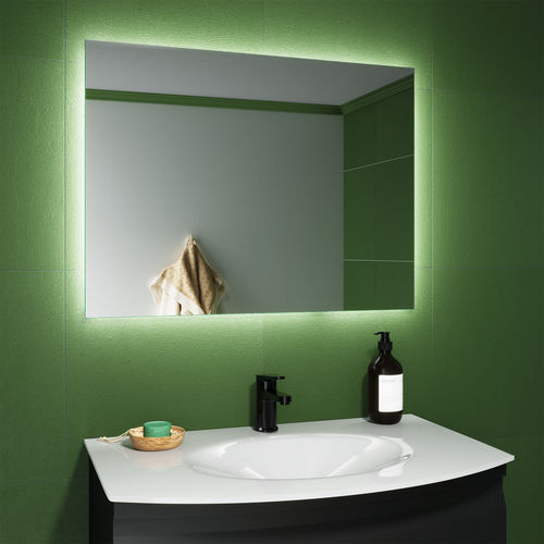 Specchio da bagno a muro - ONIX EDGE - BISELARTE - contemporaneo / rettangolare / argentato