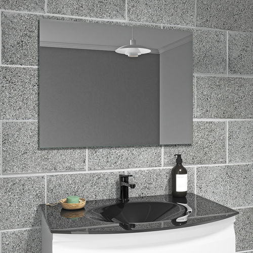 Specchio da bagno a muro - SIMPLE - BISELARTE - contemporaneo / rettangolare / grigio
