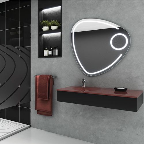 Specchio da bagno a muro - CURVY PLUS - BISELARTE - contemporaneo / curvo / argentato