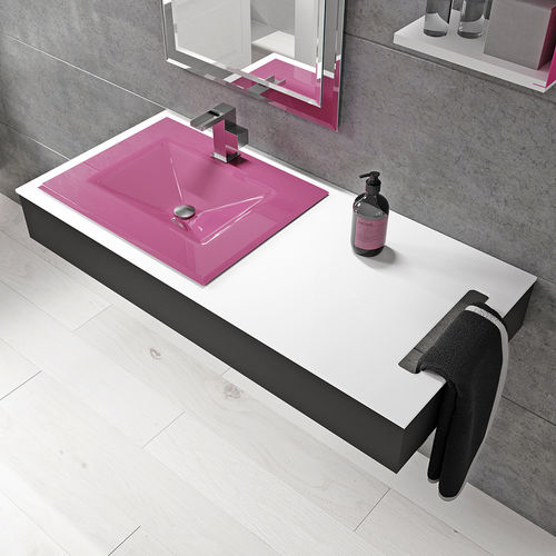 Lavabo da incasso - TEEN - BISELARTE - in vetro / lucido / rettangolare