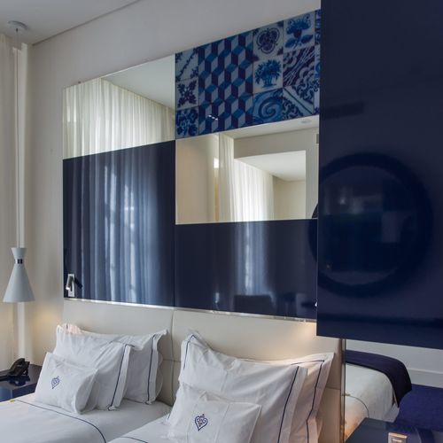 Pannello in vetro decorativo - HOTEL PORTUGAL - BISELARTE - laminato / decorato / con stampa digitale