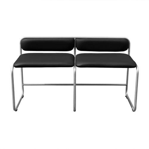 Divanetto imbottito design Bauhaus - WB16 - WEINBAUMS - in pelle / in acciaio inossidabile / contract