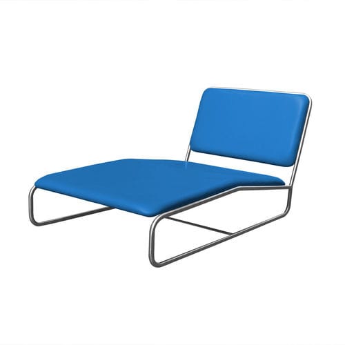 Dormeuse design Bauhaus - WB21 - WEINBAUMS - in pelle / con supporto in acciaio inossidabile / contract