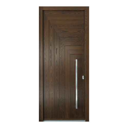 Porta d'ingresso - GORTYNA STRETCH - Block95 Wooden Doors And Windows - in legno massiccio / battente / a bilico