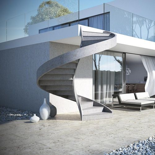 Scala elicoidale - LINE - Rintal Executive - con gradini in calcestruzzo / con struttura in calcestruzzo / per uso residenziale