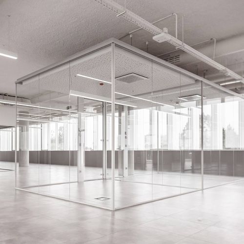 Parete amovibile - UNICA SLIM - DIVILUX - in vetro / professionale / da ufficio