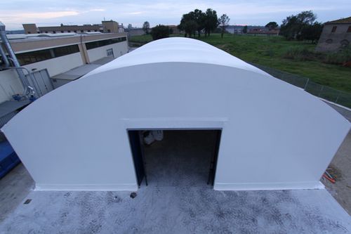 Tensostruttura su ossatura metallica - STORAGE BUILDINGS - Favaretti - per copertura / per applicazioni industriali / con membrana in PVC
