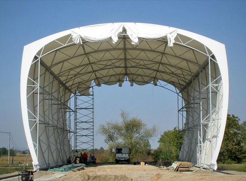 Tensostruttura su ossatura metallica - ArTech - ad arco / per copertura / con membrana in PVC