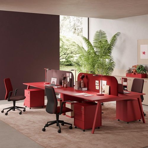 Scrivania per open space - WORK - UFFICIO DESIGN ITALIA - da terra / da 4 persone / contemporanea