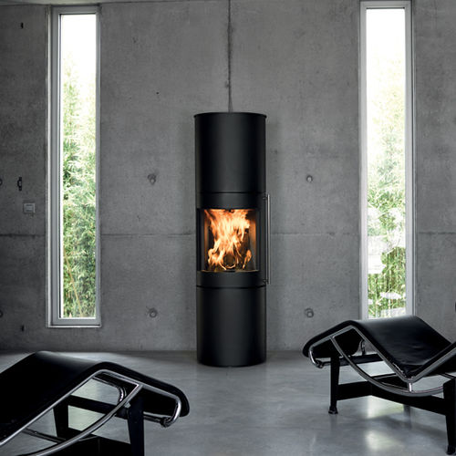 Stufa a legna - OPALE - Richard le Droff - 7 kW / contemporanea / in acciaio