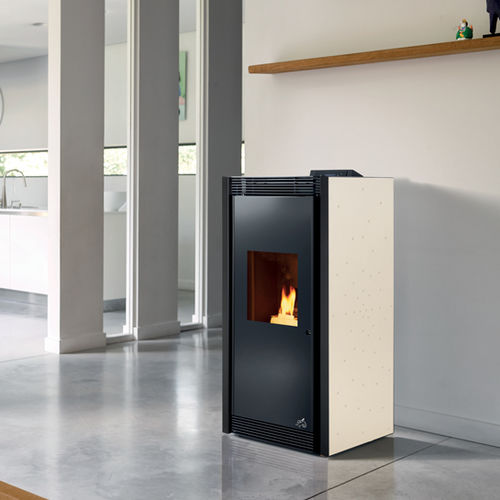Stufa a pellet - ORGANDI - Richard le Droff - 5 kW...10 kW / contemporanea / in acciaio