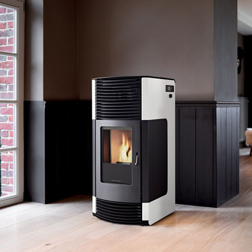 Stufa a pellet - LYRA - Richard le Droff - 11.5 kW / contemporanea / in acciaio