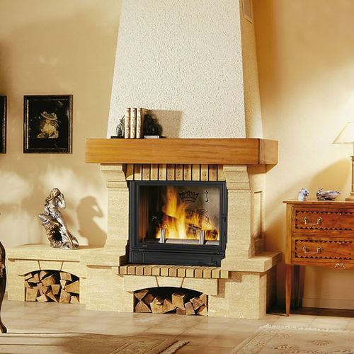 Rivestimento per camini classico - MYKONOS - Richard le Droff - in pietra / in legno