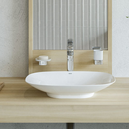 Lavabo con miscelatore - CERAFINE™ VESSEL  - INAX - da appoggio / in ceramica / curvo