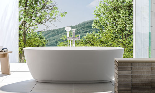 Vasca da bagno ovale - INAX - ad isola / per ambiente abitativo / in ceramica