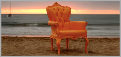 Poltrona design nuovo barocco - 770-P - POL ART - in plastica / da giardino