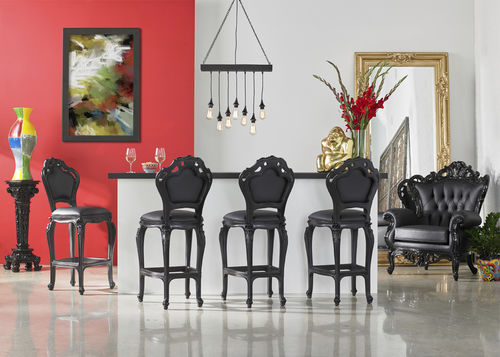 Sedia alta design nuovo barocco - 762   - POL ART - da interno / in plastica / in pelle