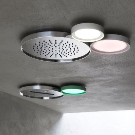 Soffione doccia da incasso a soffitto - AQUAelite® - rotondo / a pioggia / a cascata