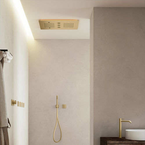 Soffione doccia da incasso a soffitto - SF182 D - AQUAelite® - rettangolare / a pioggia / con cromoterapia