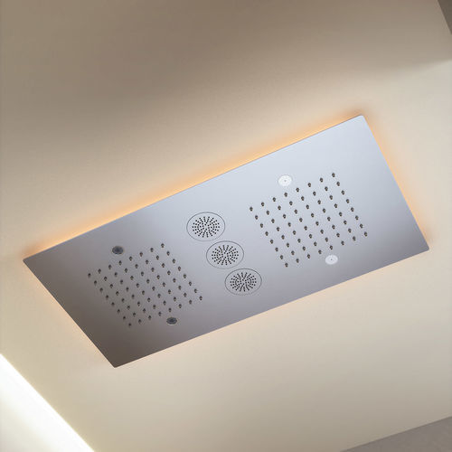 Soffione doccia da incasso a soffitto - SF182 B - AQUAelite® - rettangolare / a pioggia / con illuminazione incorporata