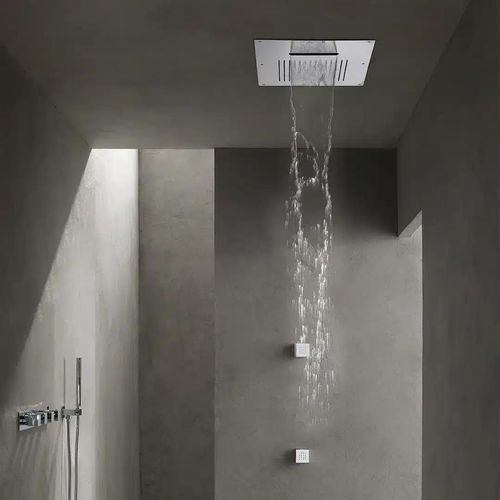 Soffione doccia da incasso a soffitto - SF022 A - AQUAelite® - rettangolare / a pioggia / a cascata