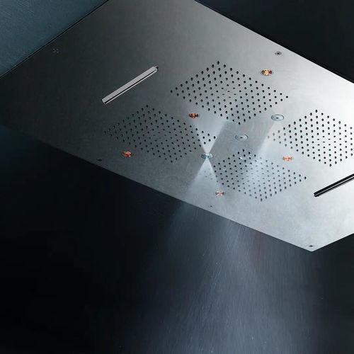 Soffione doccia da incasso a soffitto - SF001 D - AQUAelite® - rettangolare / a pioggia / con illuminazione incorporata
