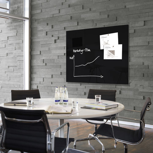 Tabellone magnetico - GL210 - SIGEL GmbH - nero / da parete / in vetro