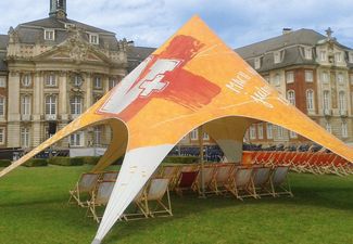 Tensostruttura padiglione - STARFLEX - HALTEC - per tettoia / con membrana in PVC / per spazi pubblici