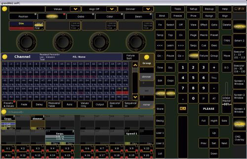 Software di gestione luci - GRANDMA2 ONPC - MA Lighting - per struttura in acciaio