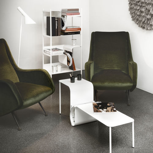 Tavolino basso contemporaneo - WAVE - True Design srl - in lamiera d'acciaio / con supporto in lamiera di acciaio / rettangolare