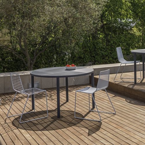 Tavolo d'appoggio contemporaneo - NEO - True Design srl - in acciaio / in polipropilene / con supporto in acciaio