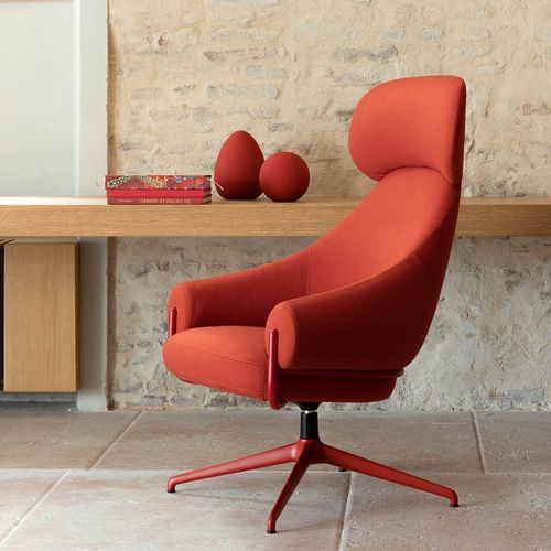 Poltrona contemporanea - FENDER - True Design srl - in schiuma di poliuretano / in alluminio / con schienale alto