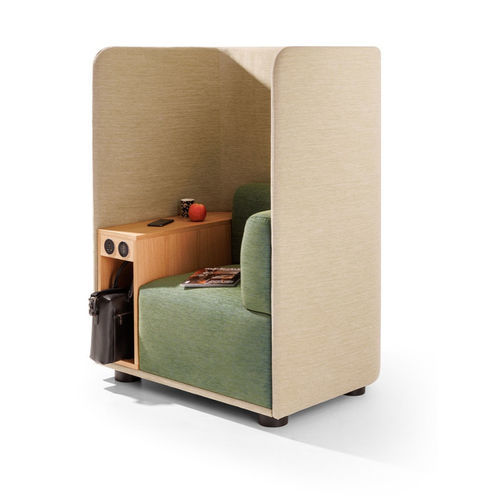 Isola di privacy per ufficio acustica - SHO - True Design srl - a 1 posto / in legno / in tessuto