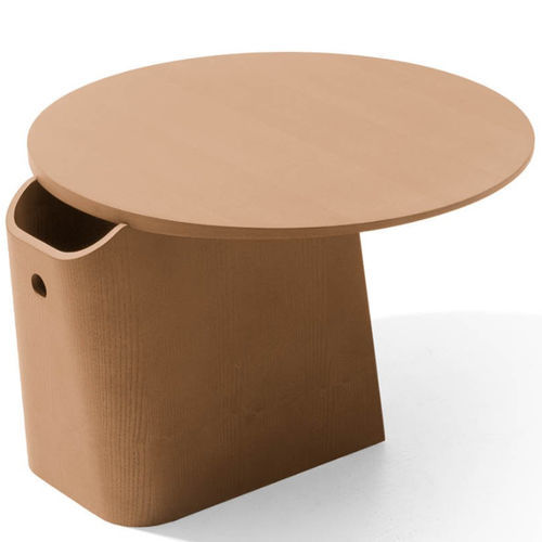 Sgabello contemporaneo - NOMADE - True Design srl - in legno / con supporto in legno / con base centrale