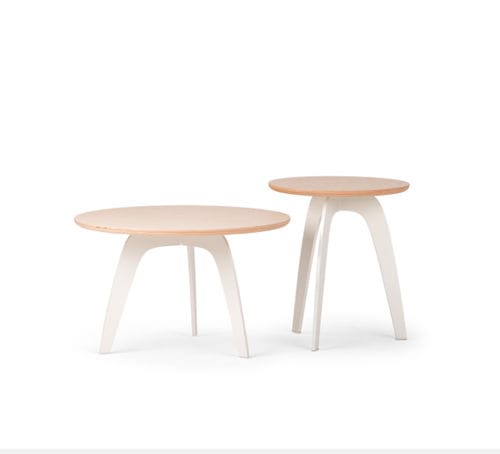 Tavolino basso contemporaneo - MILLEPIEDI - True Design srl - in legno / con supporto in metallo / rotondo