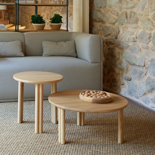 Tavolino basso contemporaneo - SILVESTRO - True Design srl - in legno / con supporto in legno / rotondo