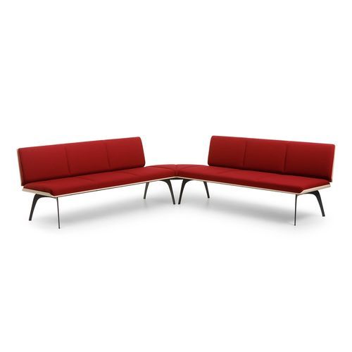 Divanetto imbottito contemporaneo - MILLEPIEDI - True Design srl - in tessuto / in pelle / in schiuma di poliuretano