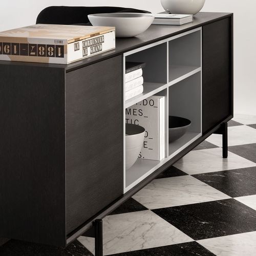 Credenza contemporanea - BLADE  - True Design srl - in legno / in acciaio / con ripiano