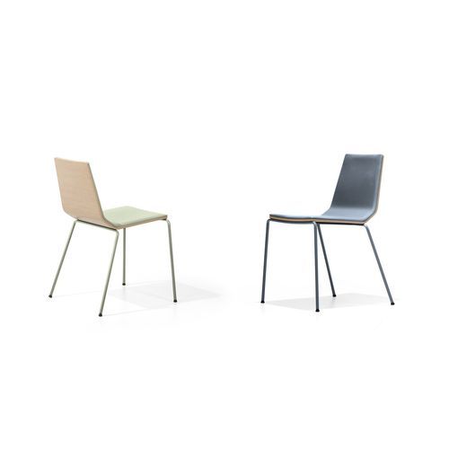 Sedia visitatore contemporanea - MARINA - True Design srl - da interno / in acciaio / in legno