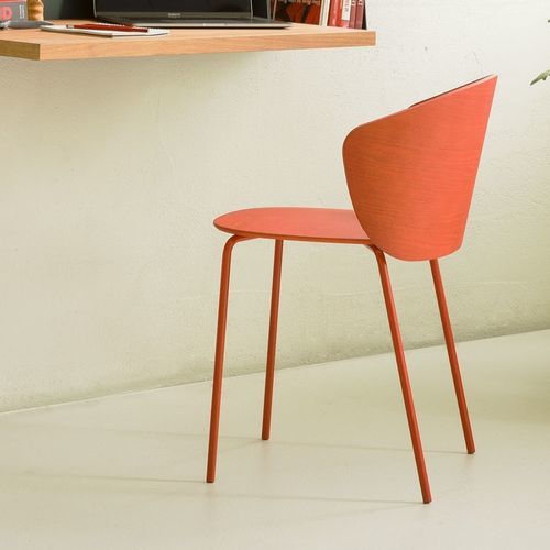 Sedia visitatore contemporanea - NOT  - True Design srl - da interno / in legno / con supporto in acciaio