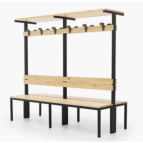 Panca per spogliatoio contemporanea - PANCK - FANTIN SRL - in legno / con schienale / a doppia seduta