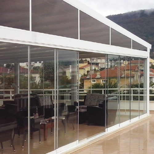 Vetrata scorrevole impilabile - SEEGLASS-RUN - C3 Systems SL - in alluminio / di sicurezza