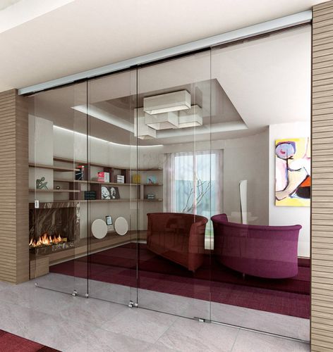 Sistema scorrevole per porta - SEEGLASS LUX - C3 Systems SL - per porta in vetro